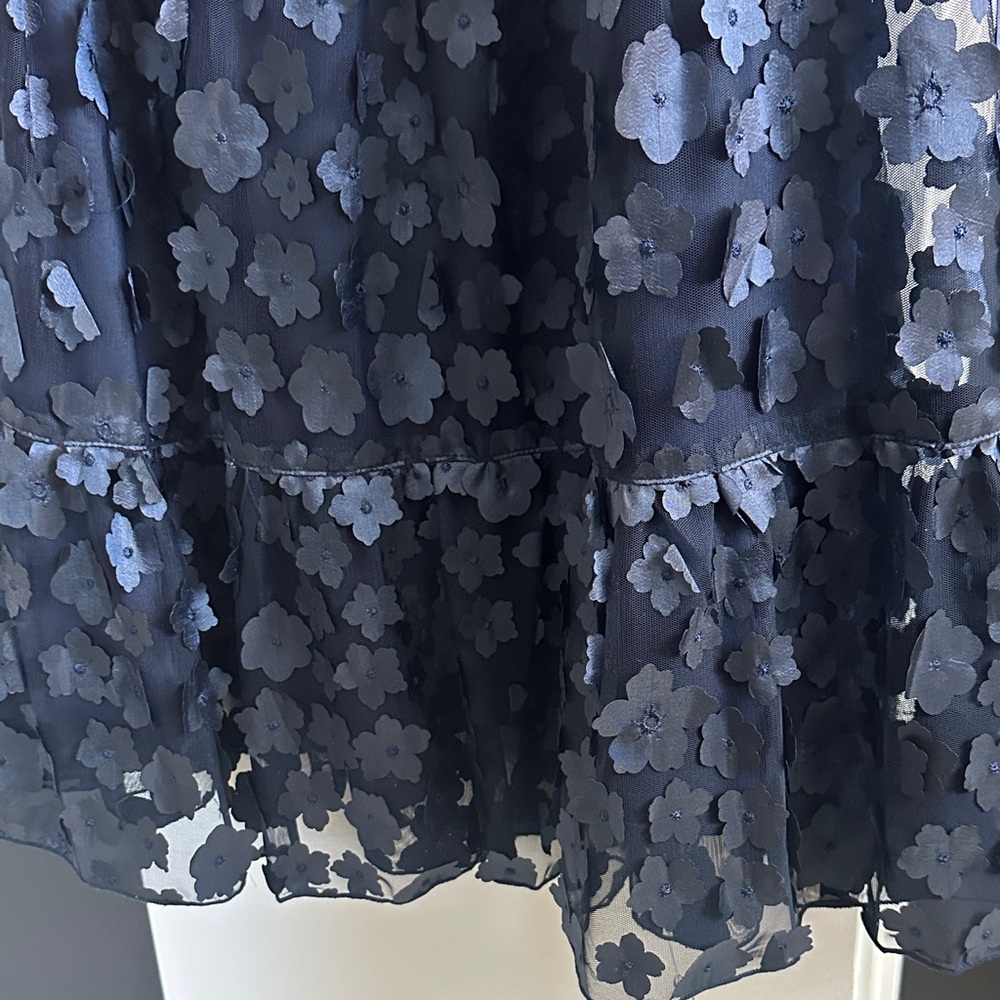 Eva Franco Navy Floral A-Line Skirt - Picture 3 of 12